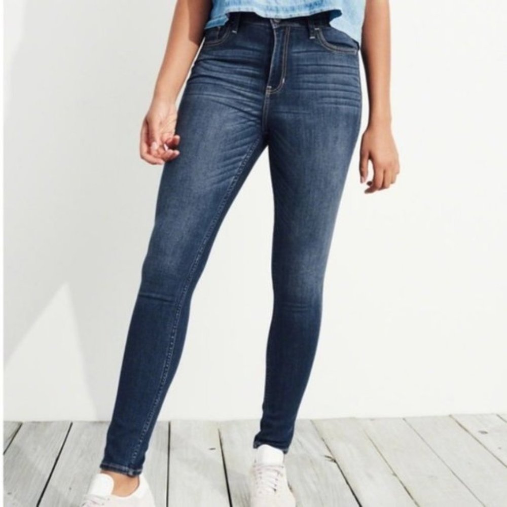 Hollister Medium Wash High Rise Super Skinny Jeans